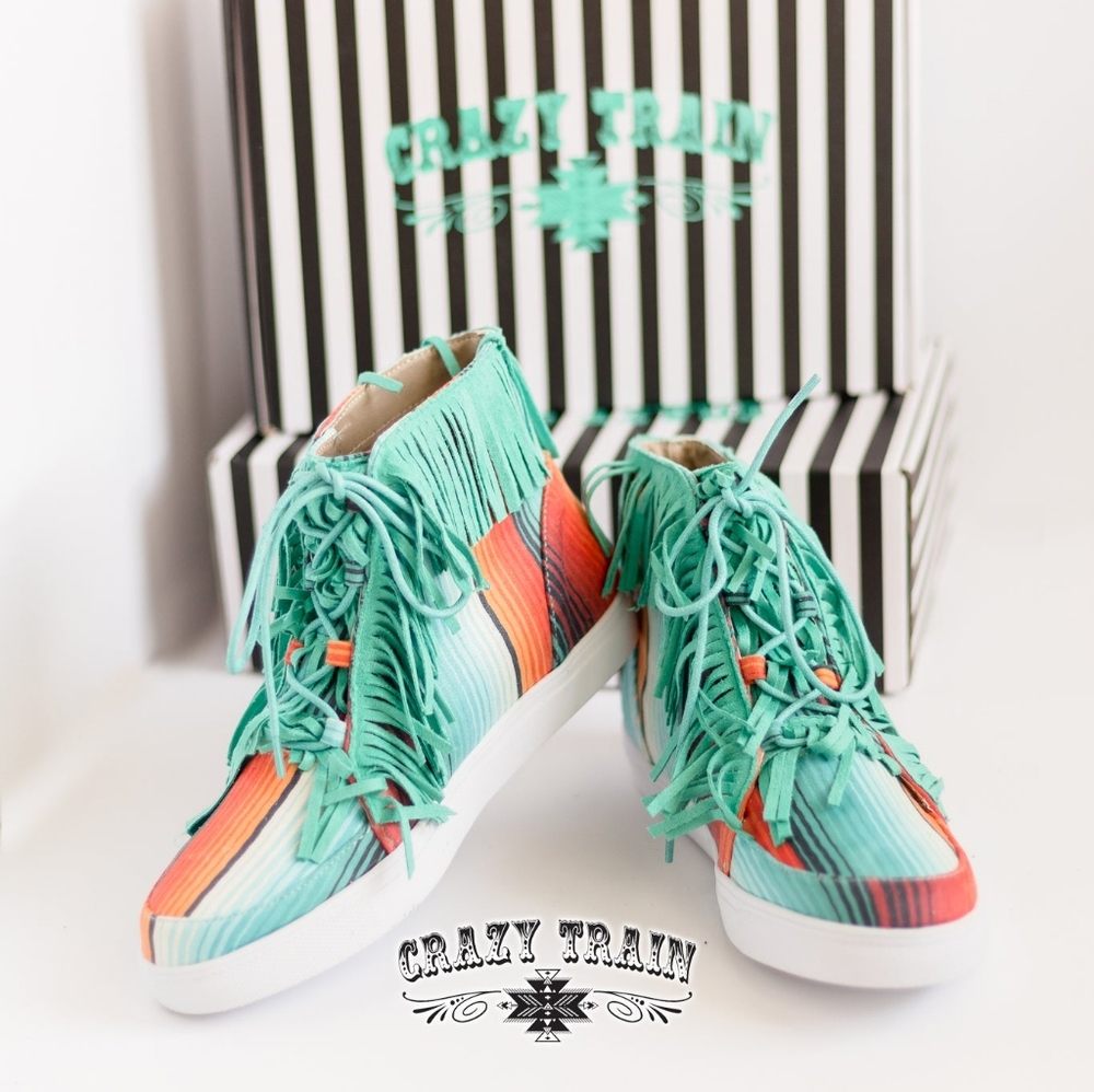 WALK THE LINE HIGHTOPS **SERAPE W/TURQ FRINGE